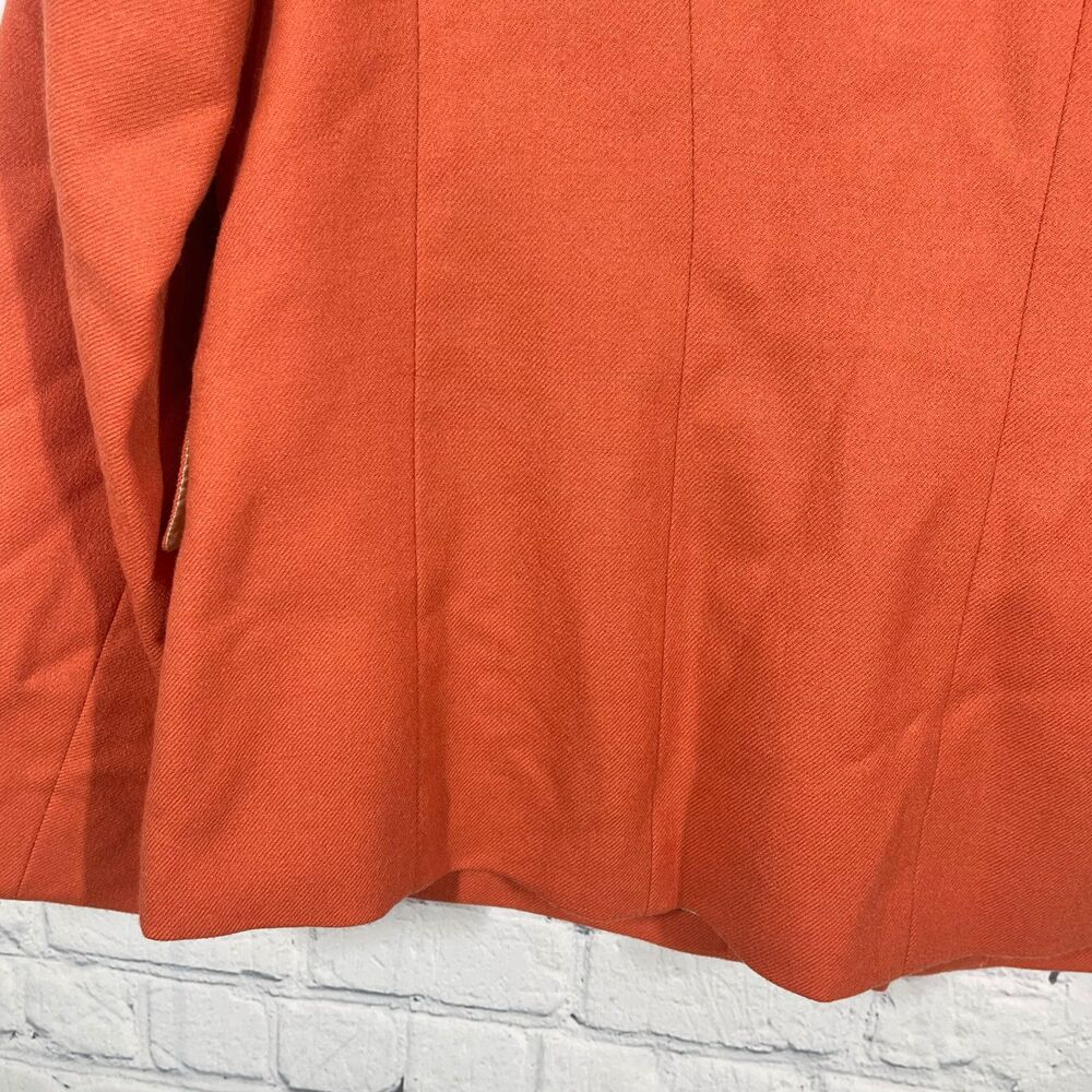 Pendleton Blazer Women Size 12 Orange Virgin Wool Office Business Jacket - Picture 9 of 13